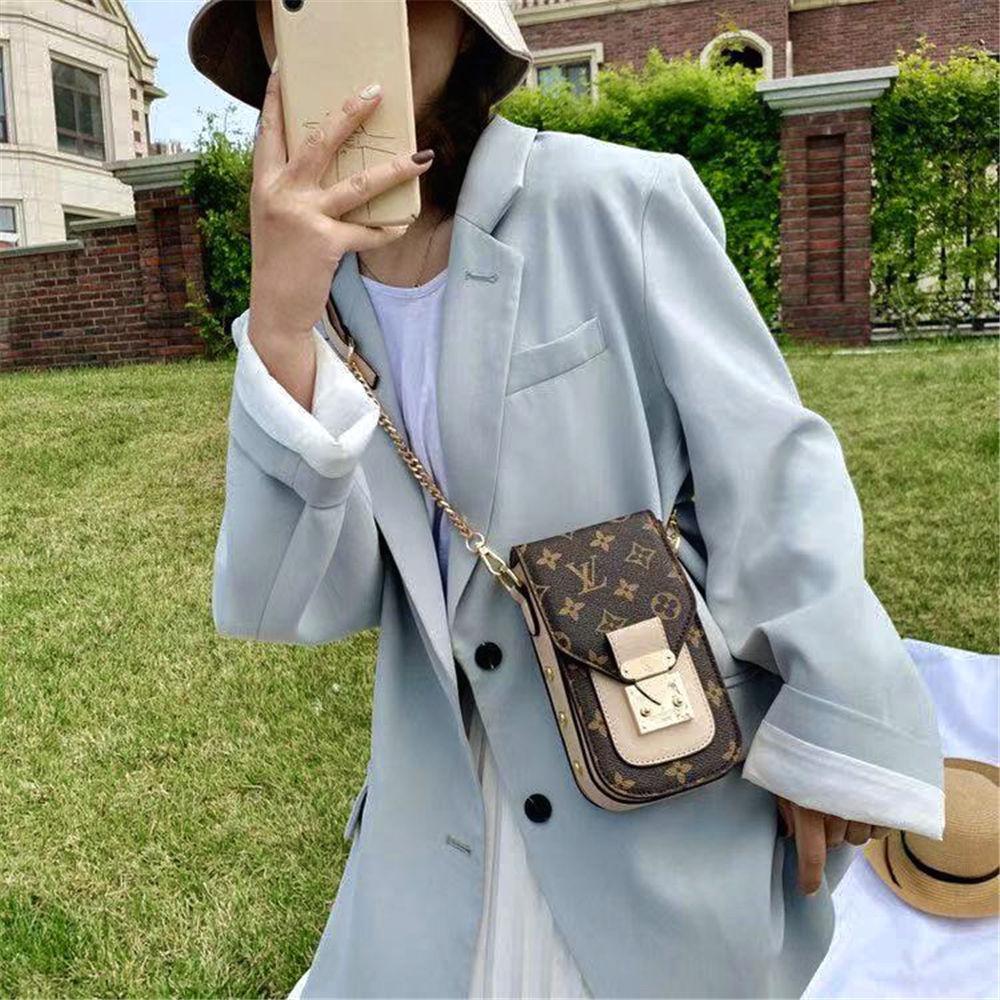 Borsa classica per telefono marrone
