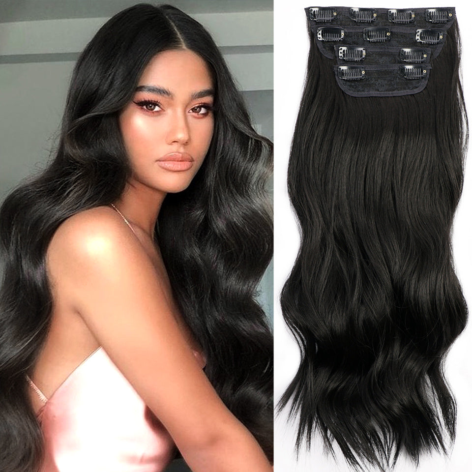 Extension per capelli lunghi e ondulati con clip (4 pezzi)