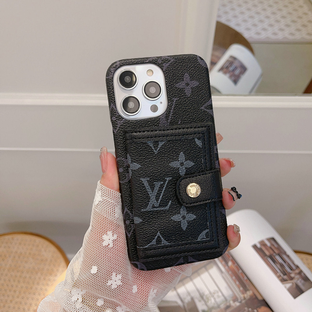 Custodia per telefono con porta carte estivo per iPhone