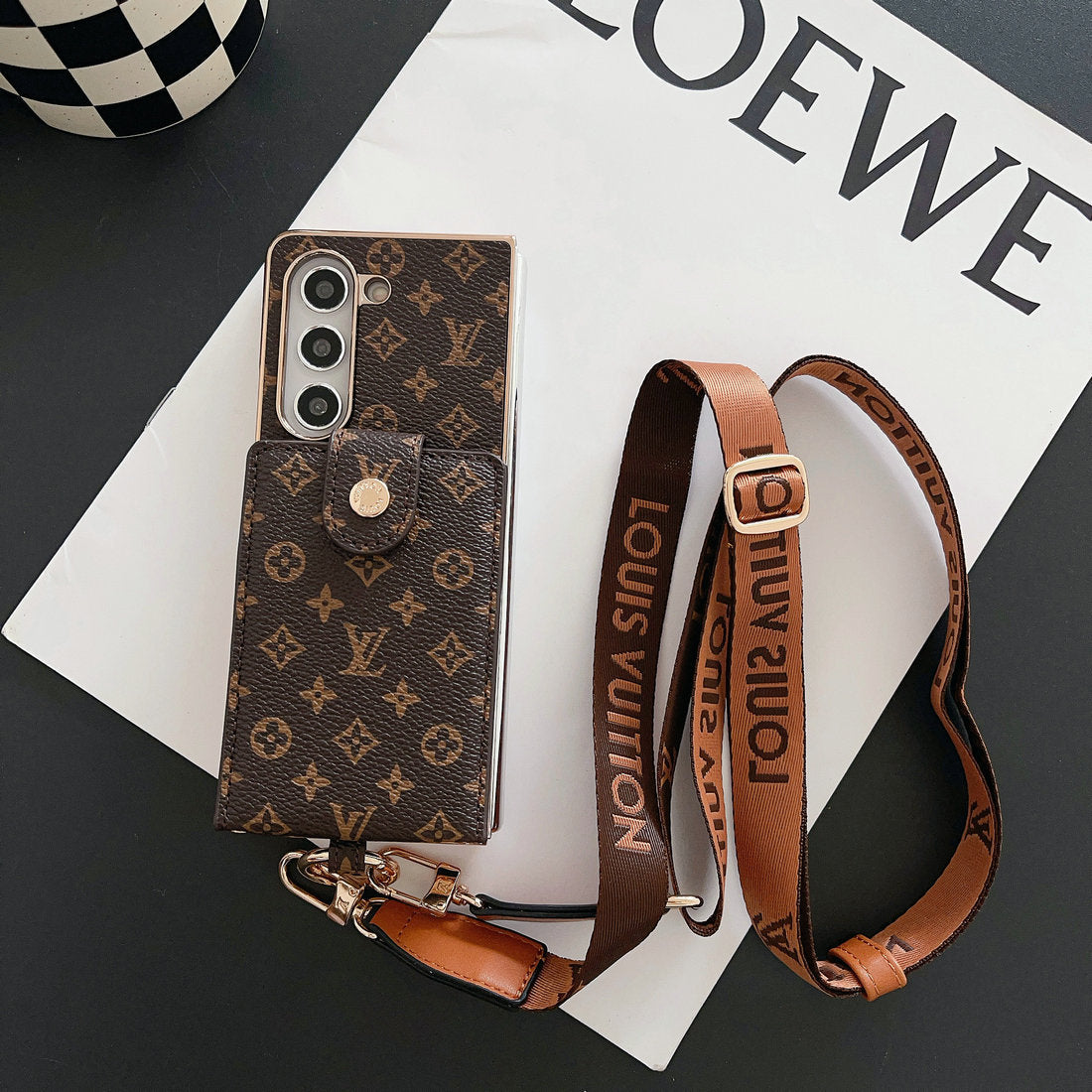 Étui porte-cartes avec cordon pour Samsung Galaxy
