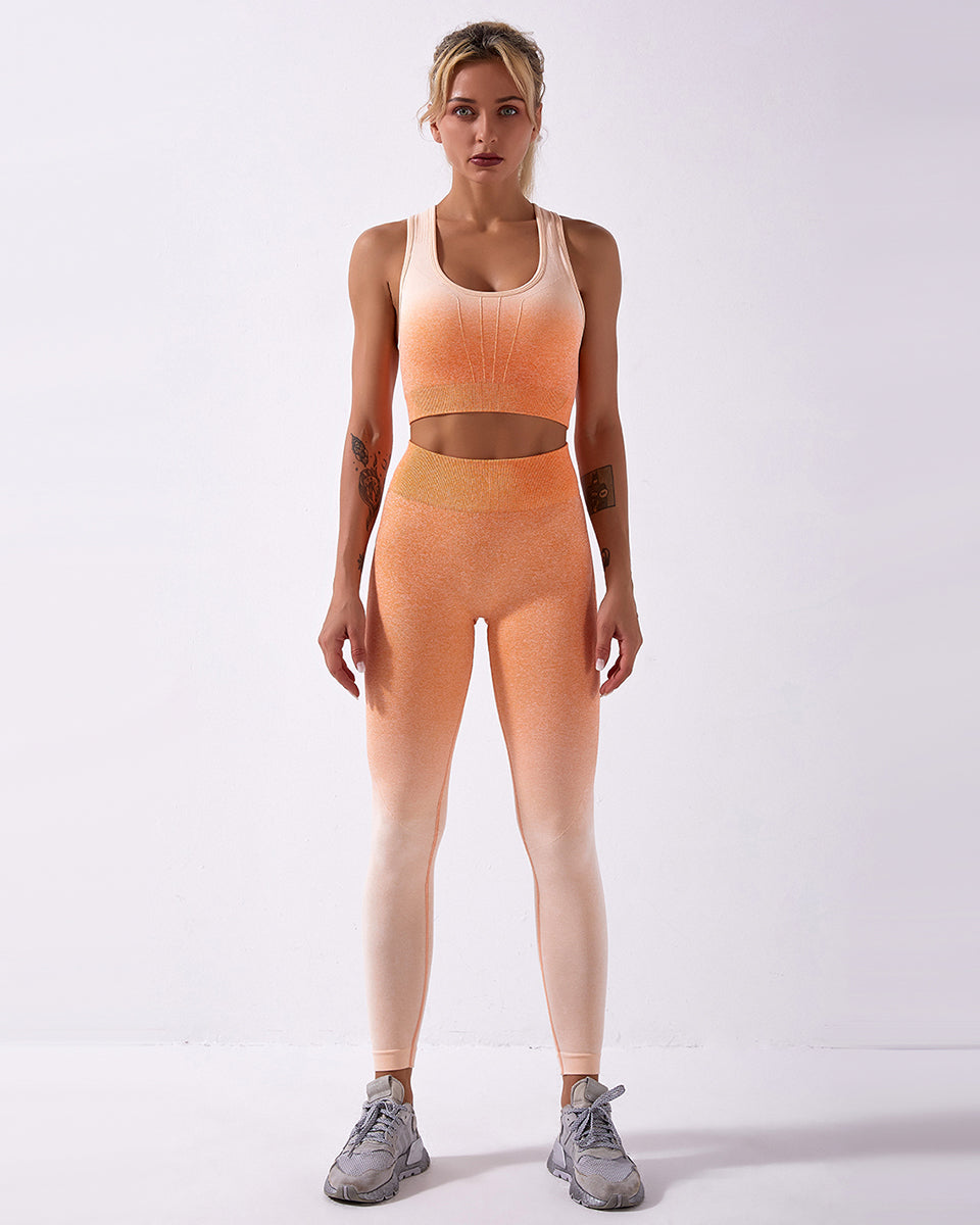Leggings senza cuciture Calico Ombre - Arancione