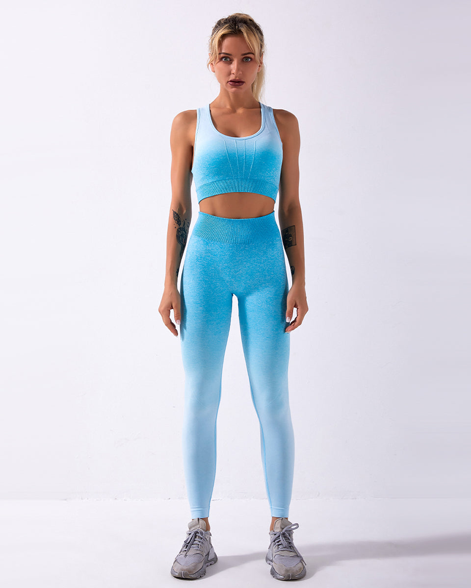 Leggings senza cuciture Calico Ombre - Azzurro cielo