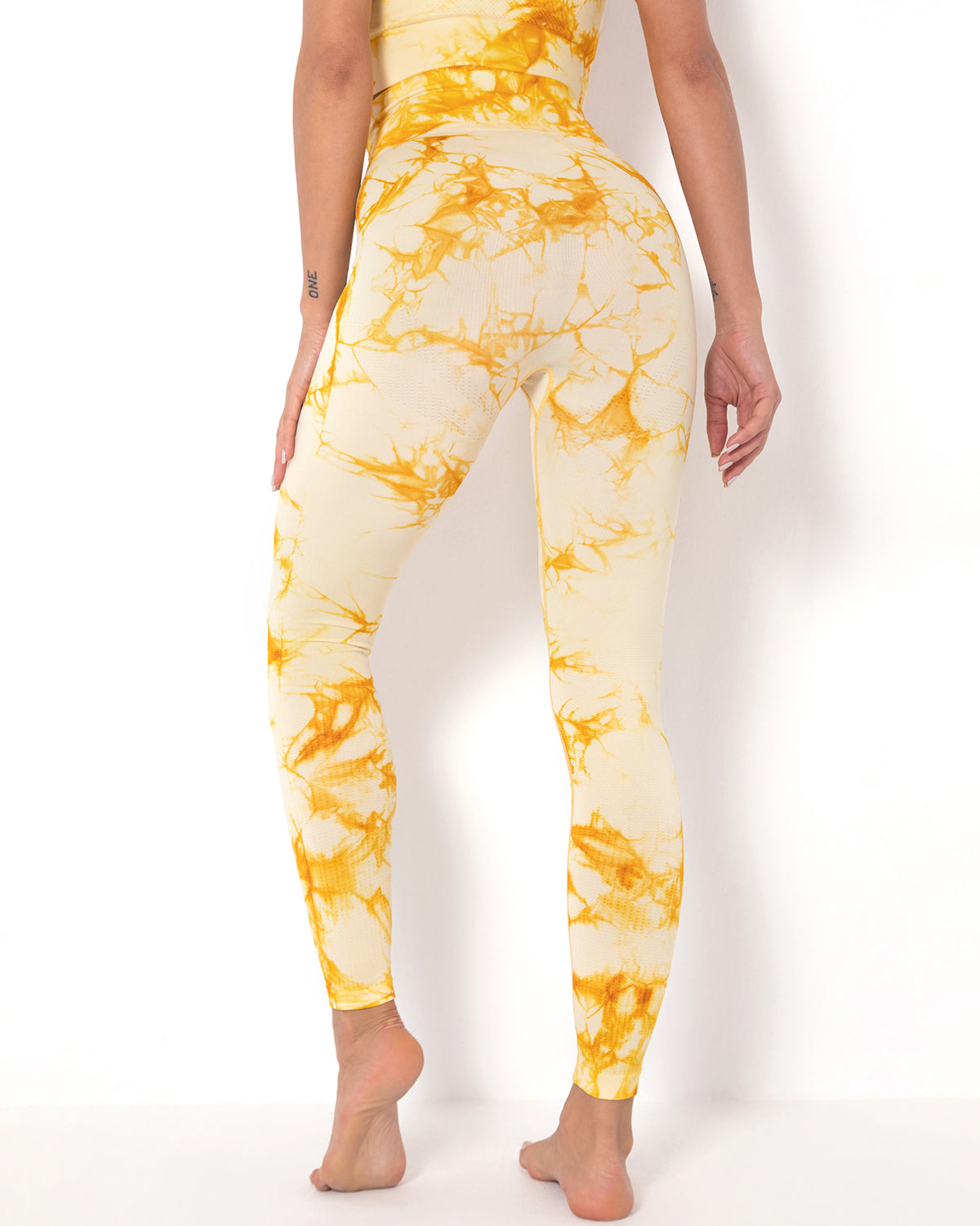 Leggings senza cuciture Diamond Dye - Giallo