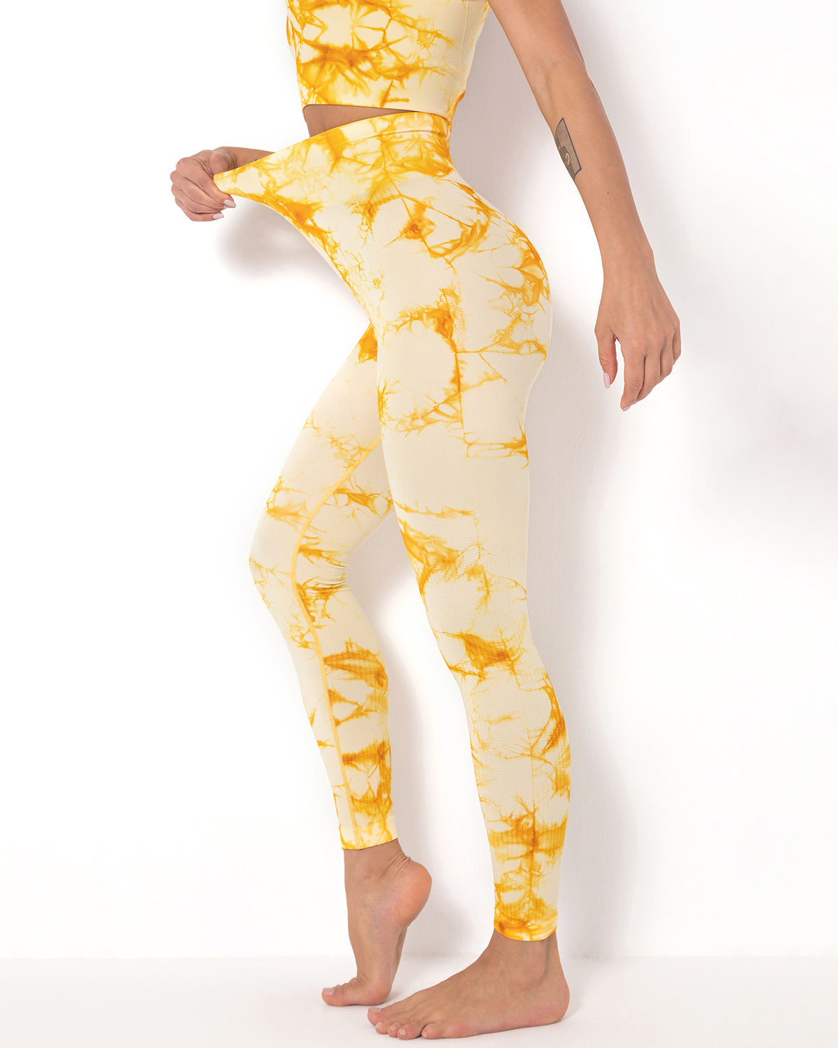 Leggings senza cuciture Diamond Dye - Giallo
