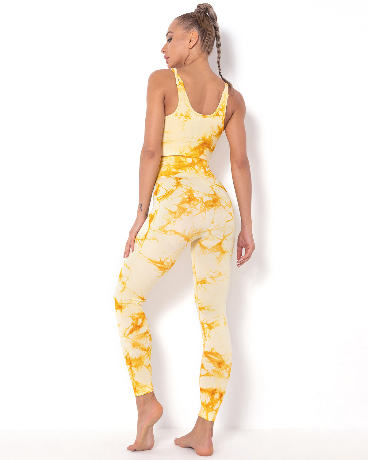 Leggings senza cuciture Diamond Dye - Giallo