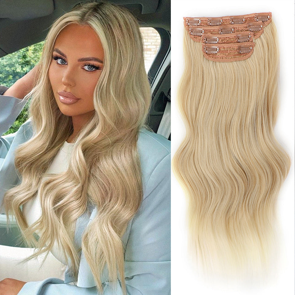 Extension per capelli lunghi e ondulati con clip (4 pezzi)
