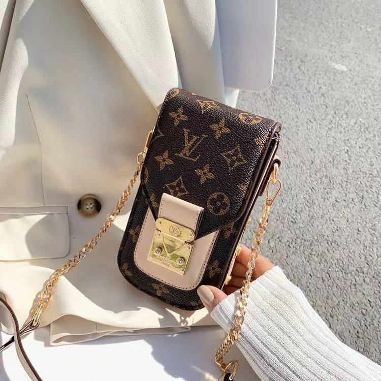 Borsa classica per telefono marrone