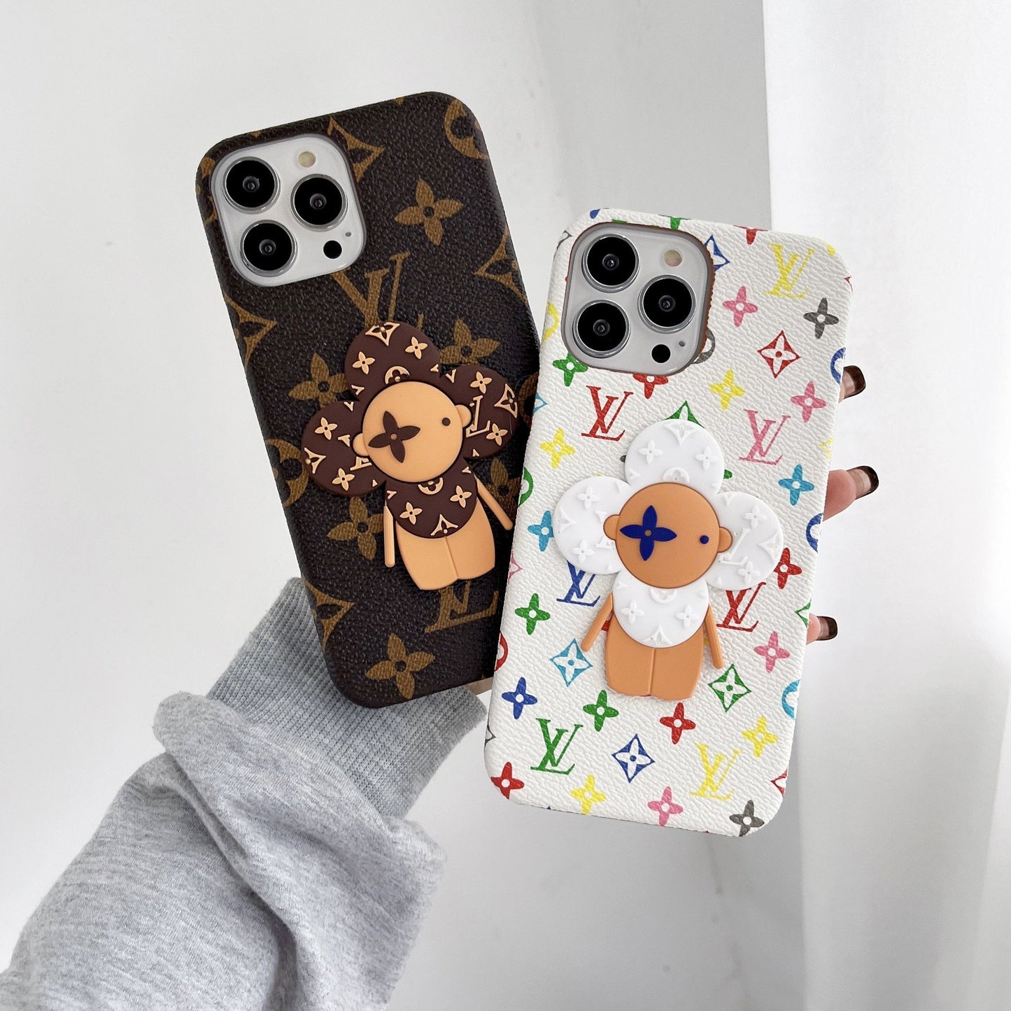 Custodia per telefono con motivo floreale per iPhone