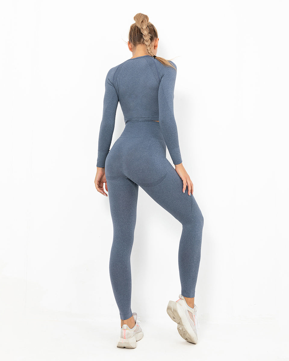 Leggings senza cuciture Felicity - Blu Grigio