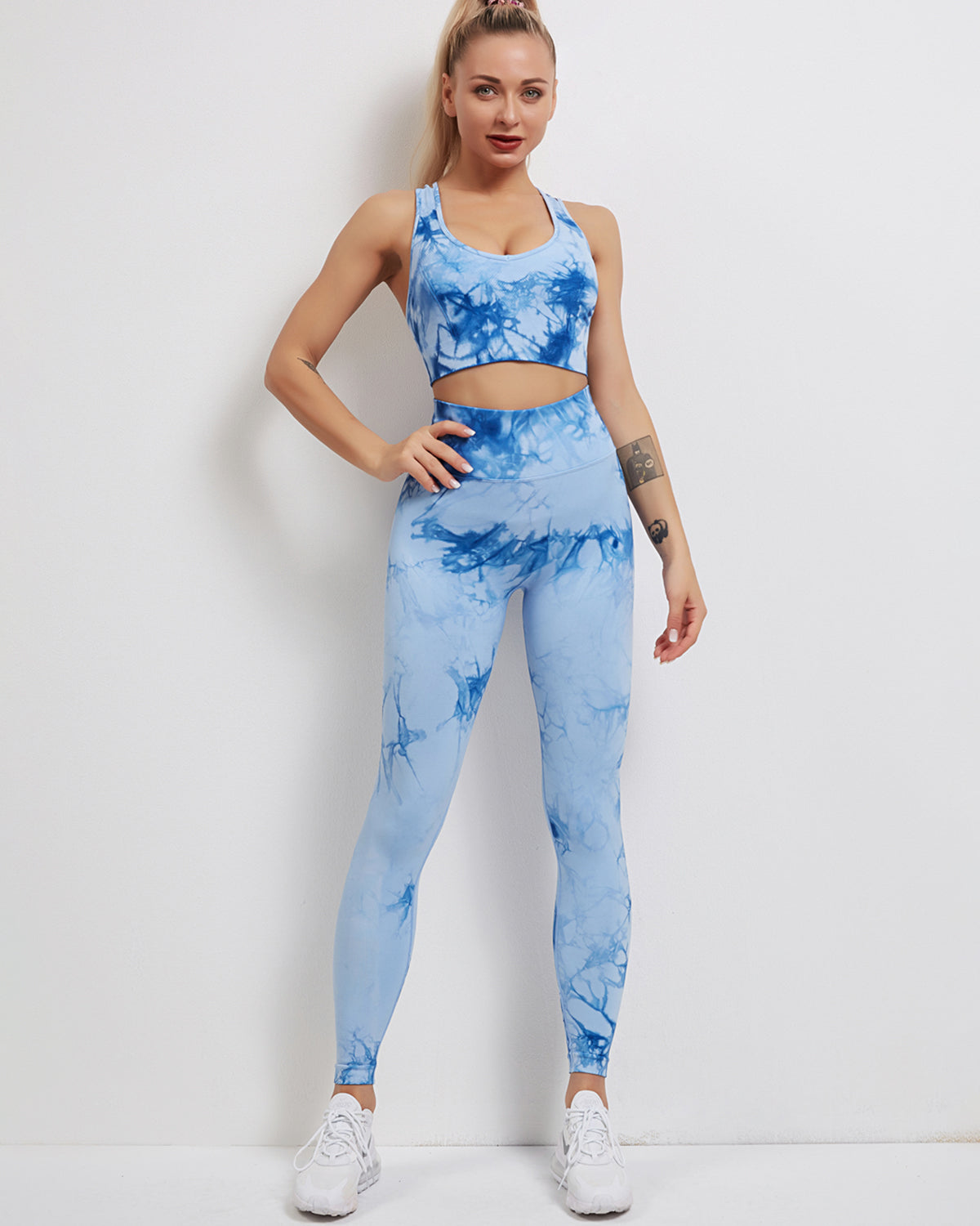 Leggings senza cuciture Fojo Dye - Blu