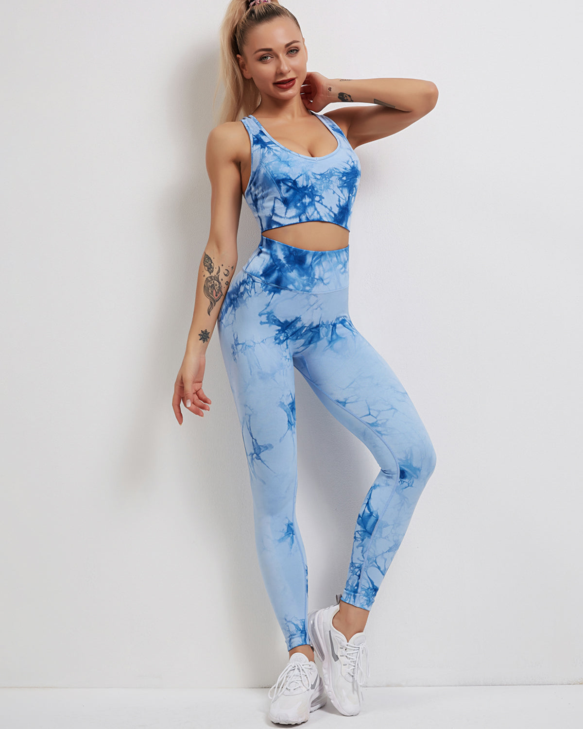 Leggings senza cuciture Fojo Dye - Blu