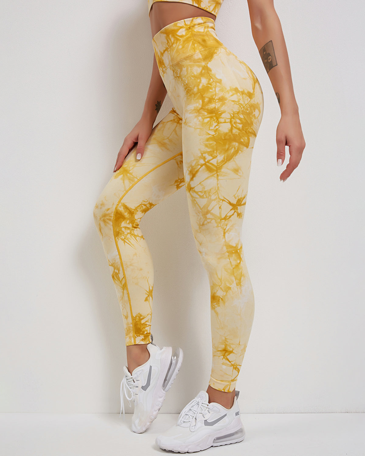 Leggings senza cuciture Fojo Dye - Giallo