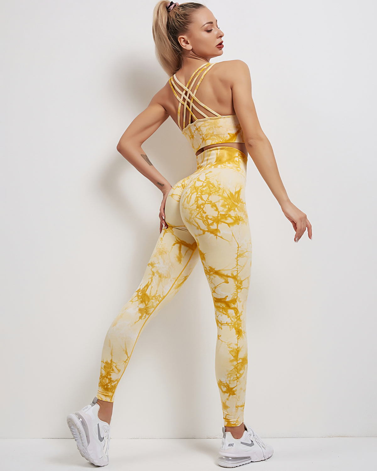 Leggings senza cuciture Fojo Dye - Giallo