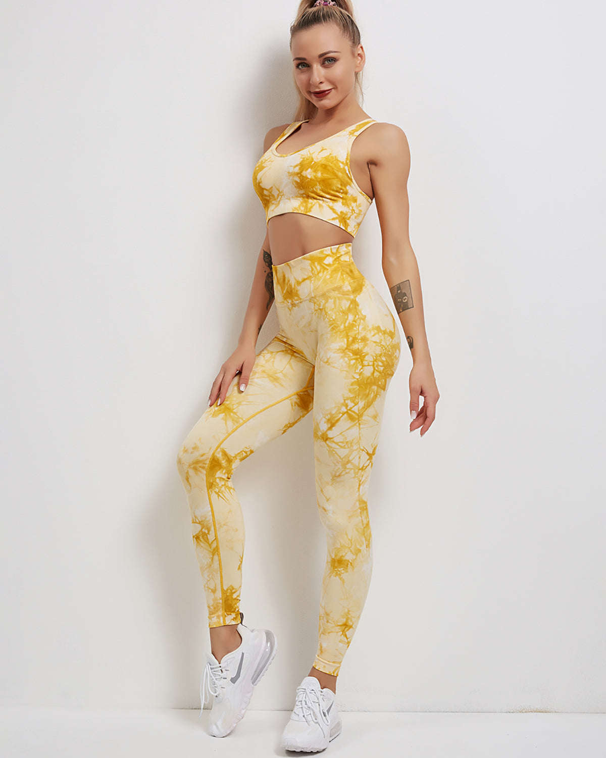 Leggings senza cuciture Fojo Dye - Giallo