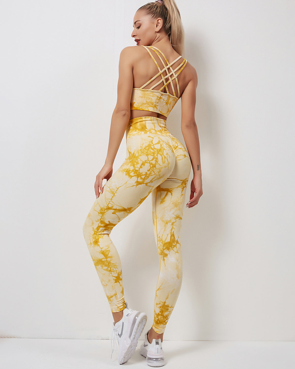 Leggings senza cuciture Fojo Dye - Giallo
