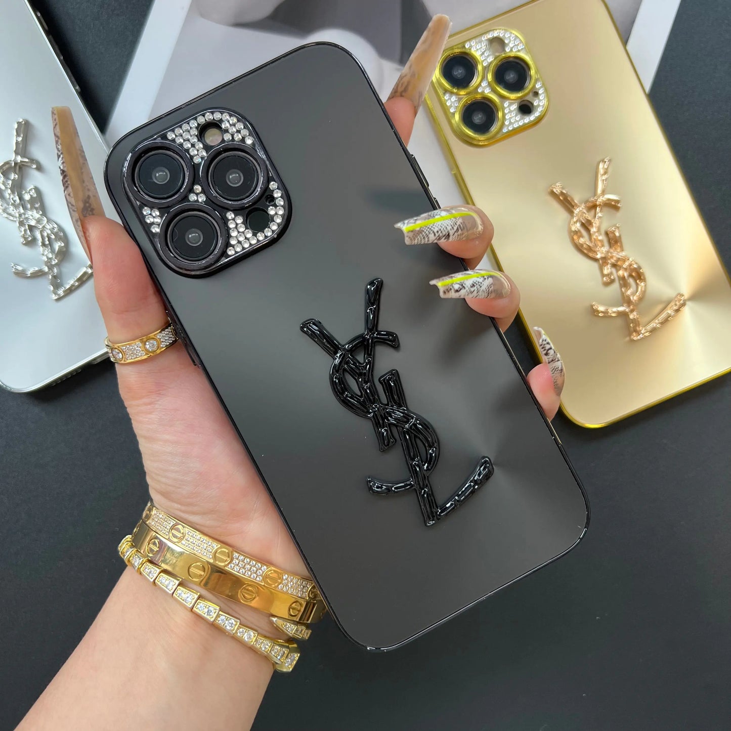 Custodia per telefono con design scintillante per iPhone