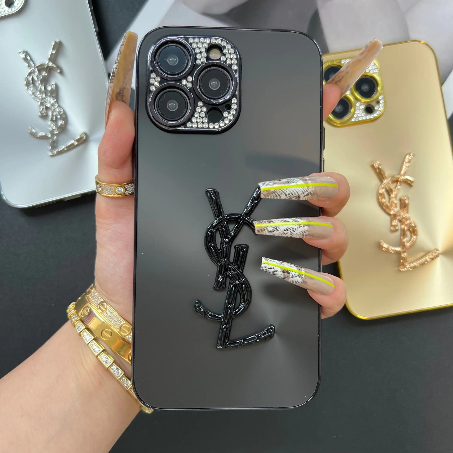 Custodia per telefono con design scintillante per iPhone