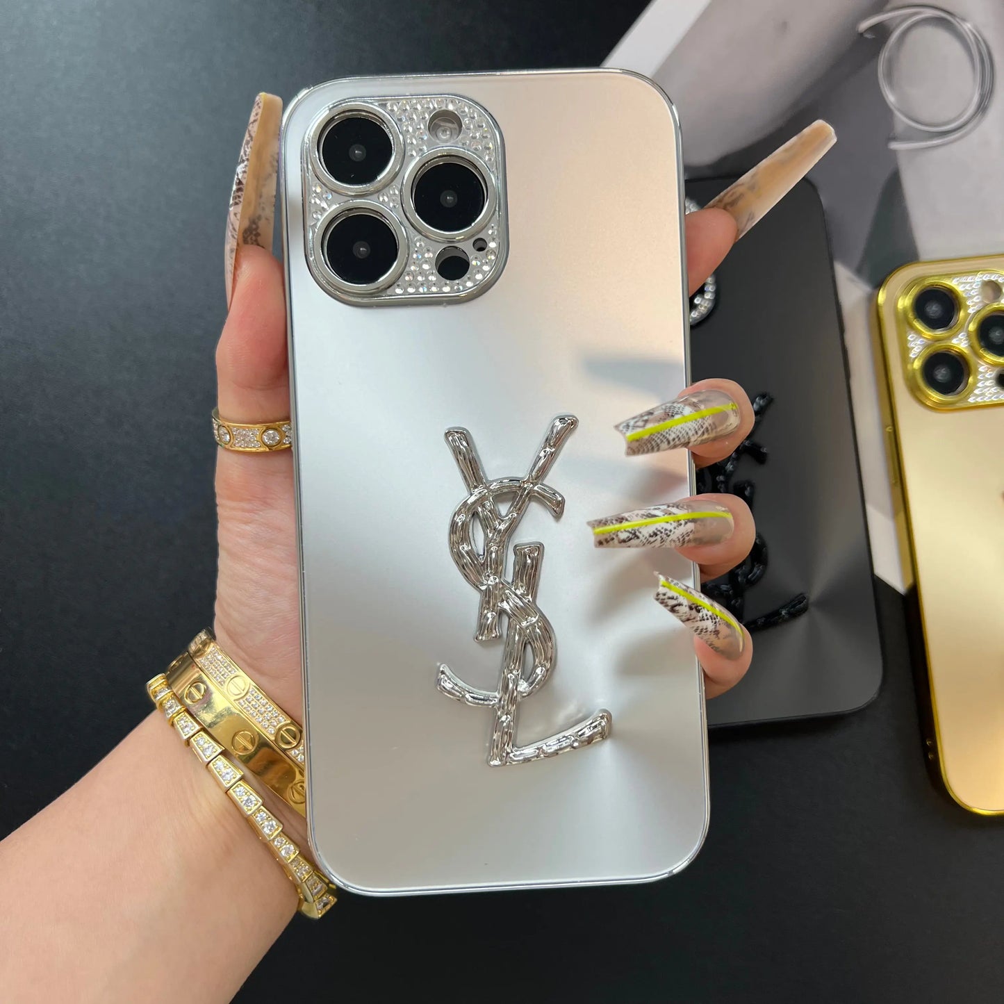 Custodia per telefono con design scintillante per iPhone