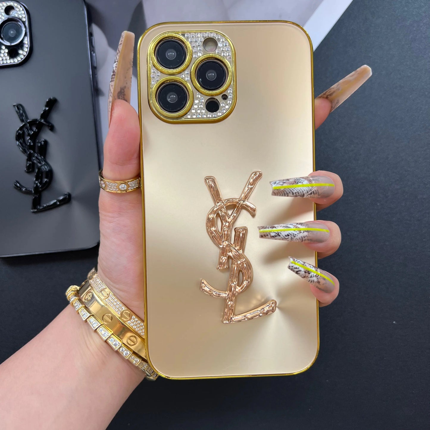 Custodia per telefono con design scintillante per iPhone