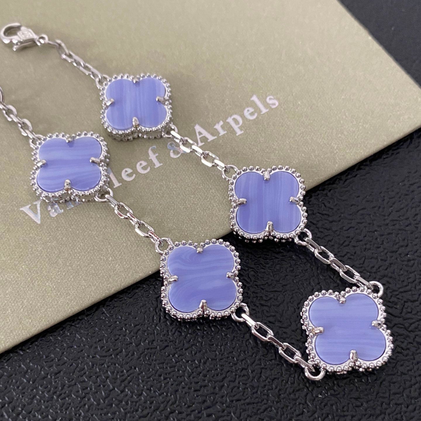 Bracciale turchese a quadrifoglio