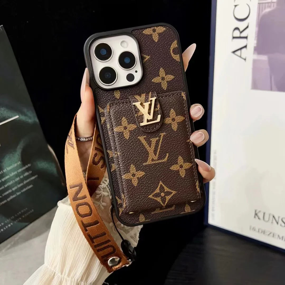 Étui portefeuille à lanière en relief pour Samsung Galaxy