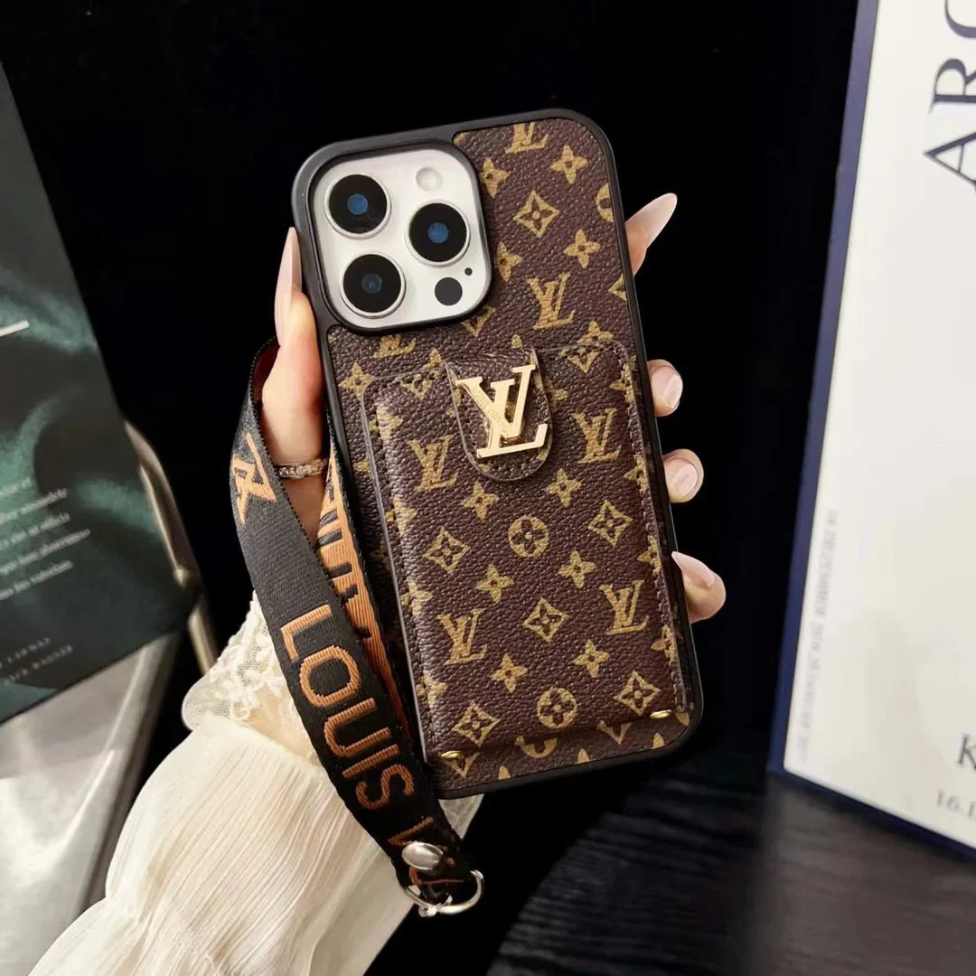 Étui portefeuille à lanière en relief pour Samsung Galaxy