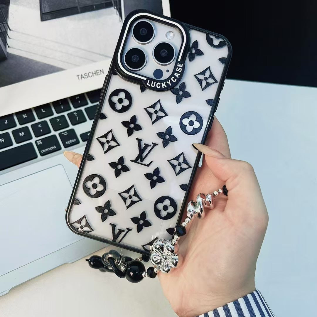 Custodia classica con bracciale in perline d'argento per iPhone