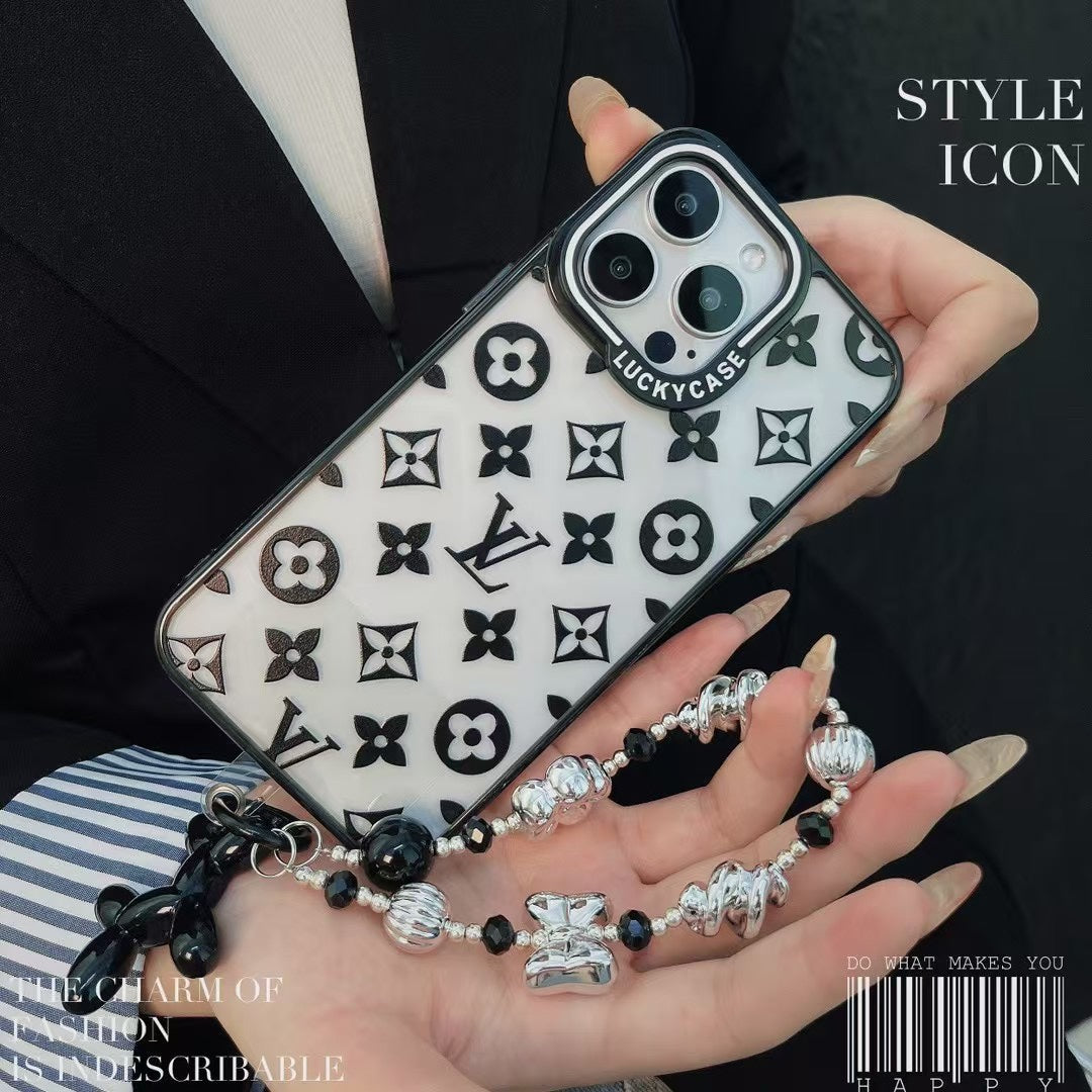 Custodia classica con bracciale in perline d'argento per iPhone