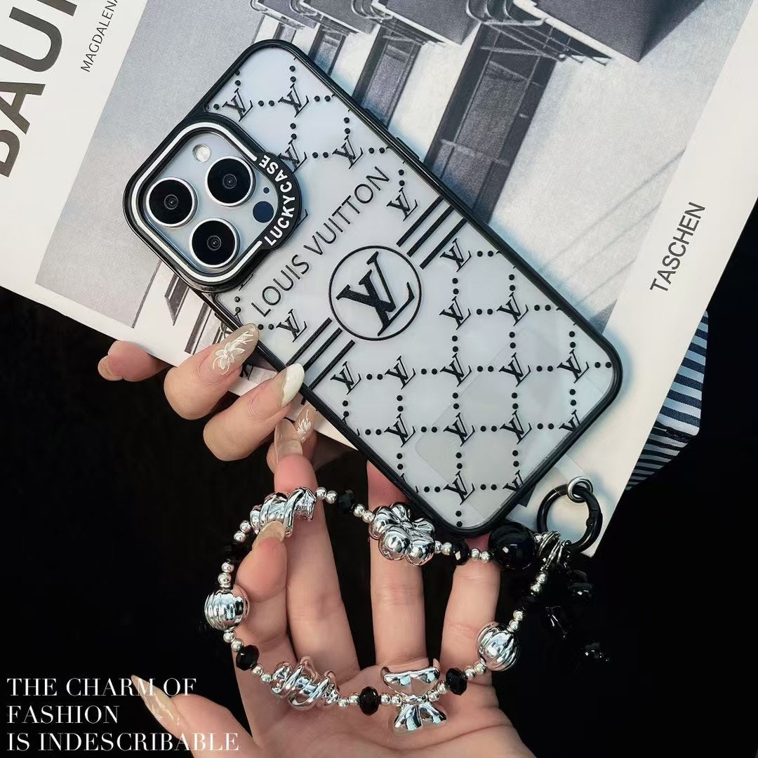 Custodia classica con bracciale in perline d'argento per iPhone