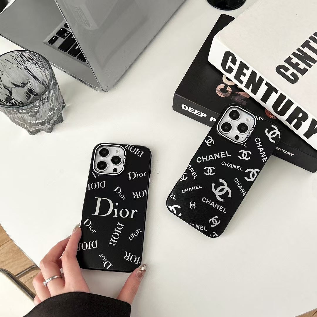 Custodia per telefono in rilievo nera per iPhone