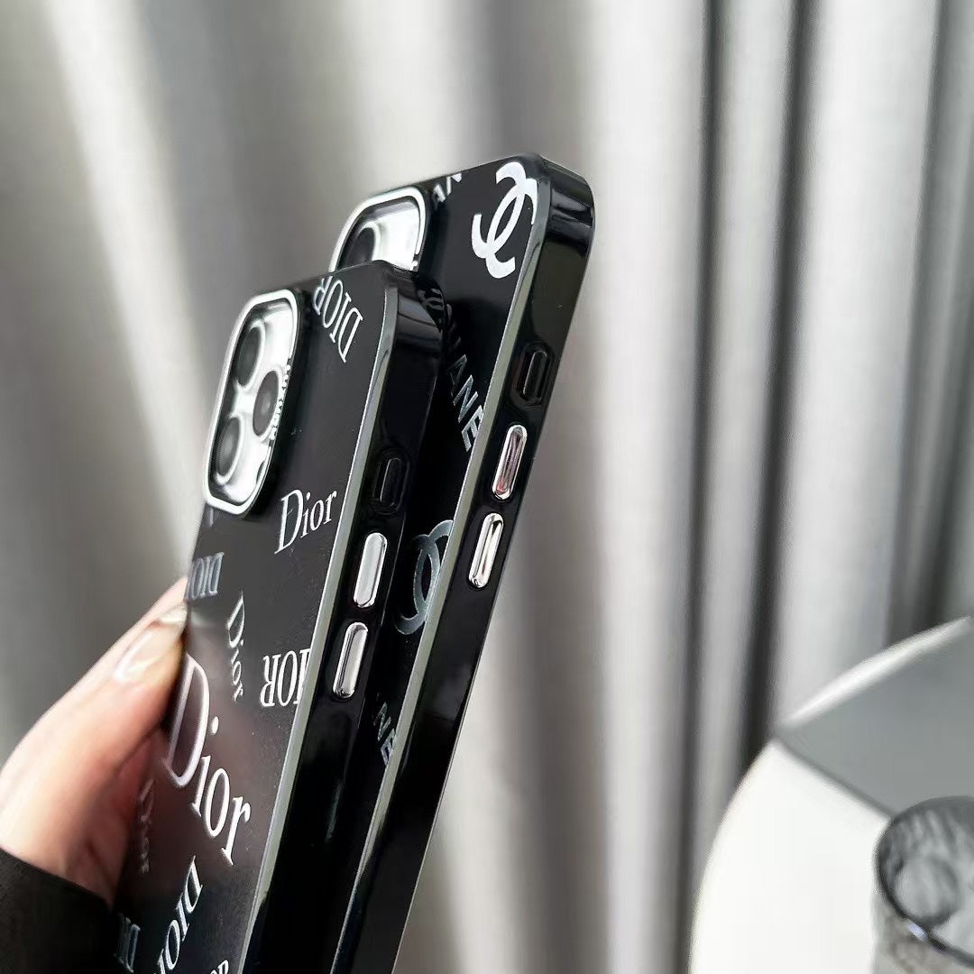 Custodia per telefono in rilievo nera per iPhone