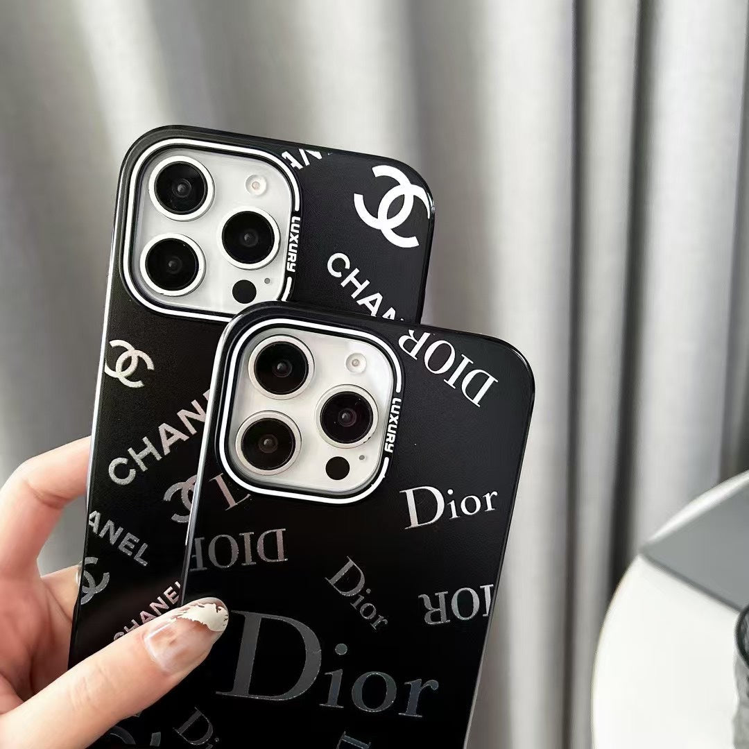 Custodia per telefono in rilievo nera per iPhone