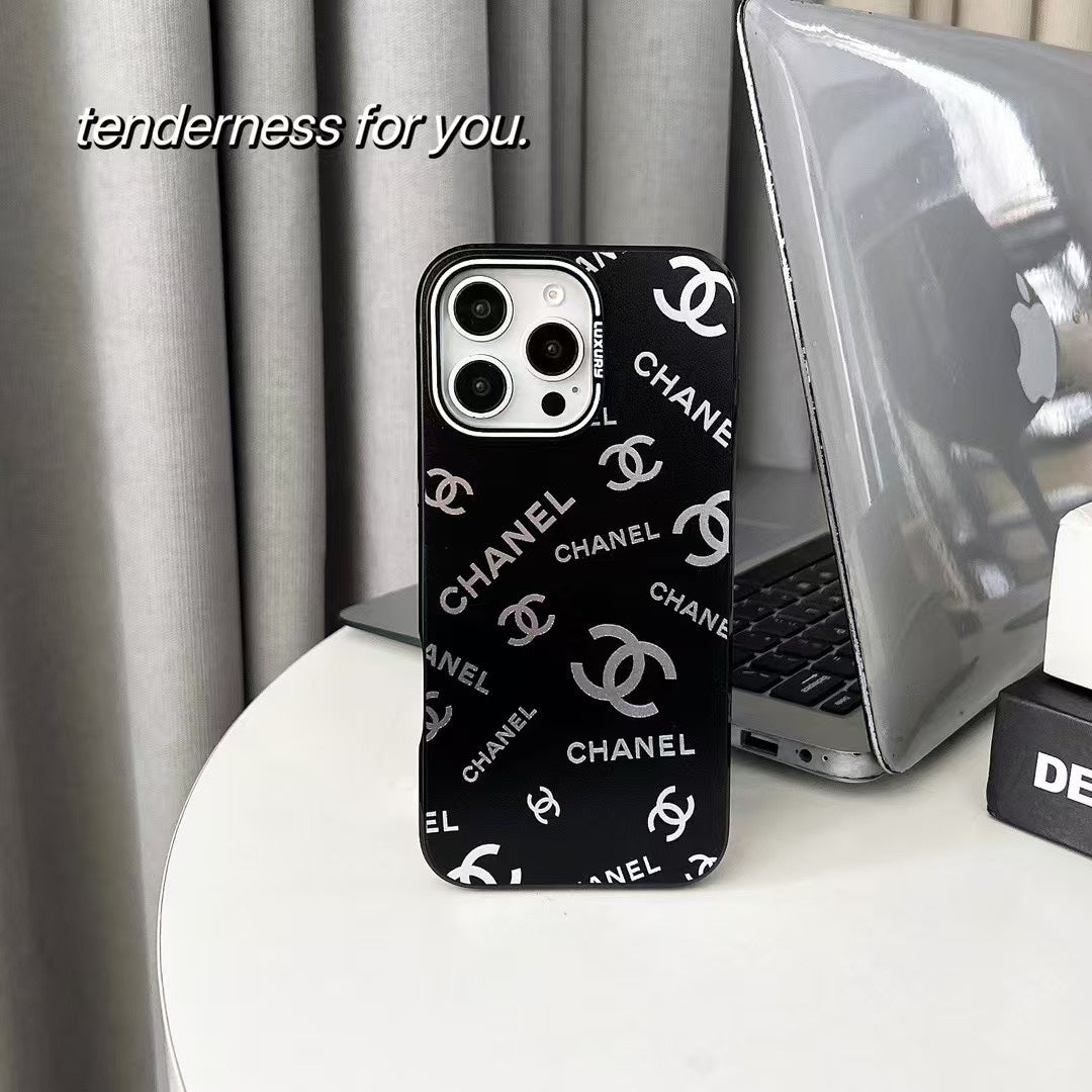 Custodia per telefono in rilievo nera per iPhone