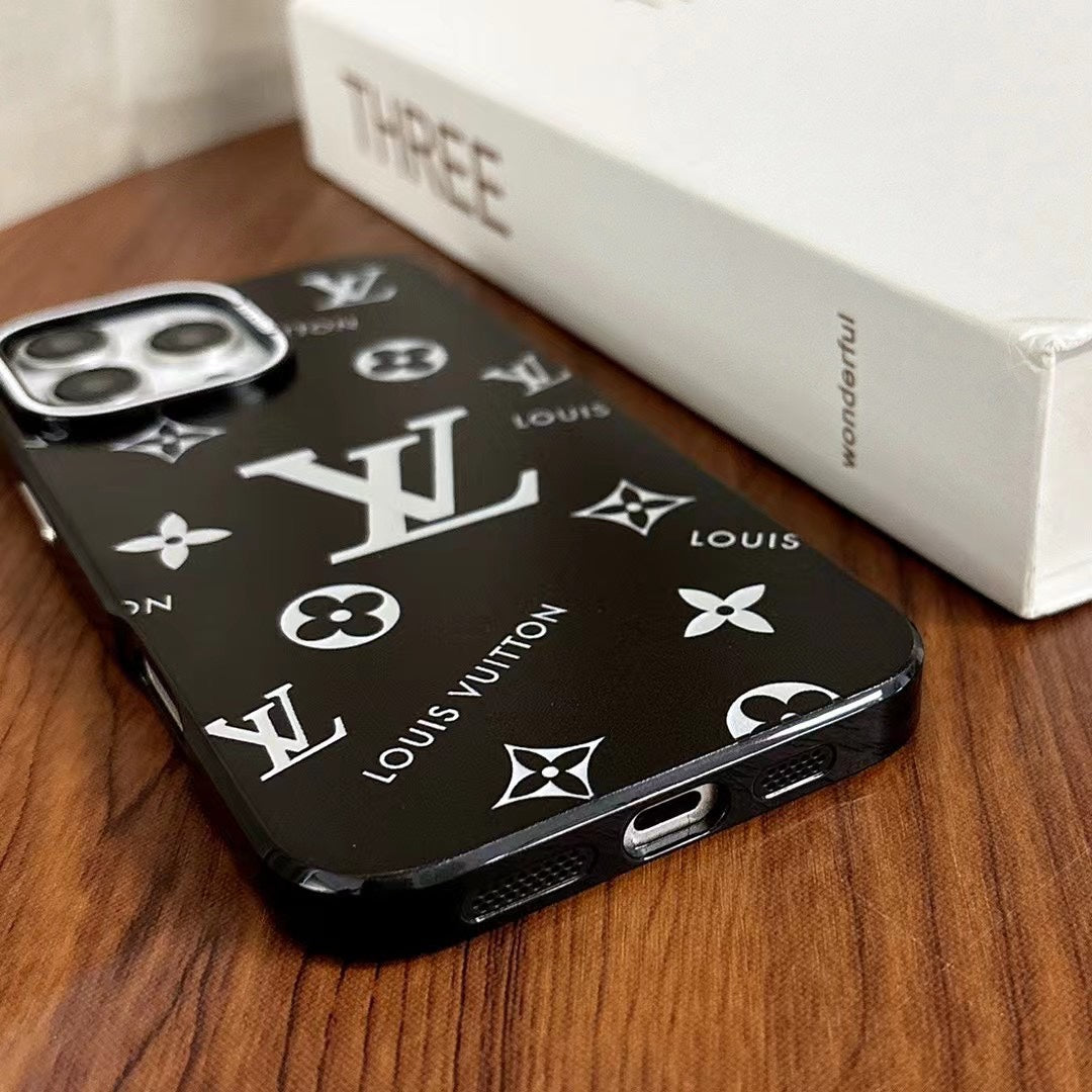 Custodia per telefono in rilievo nera alla moda per iPhone