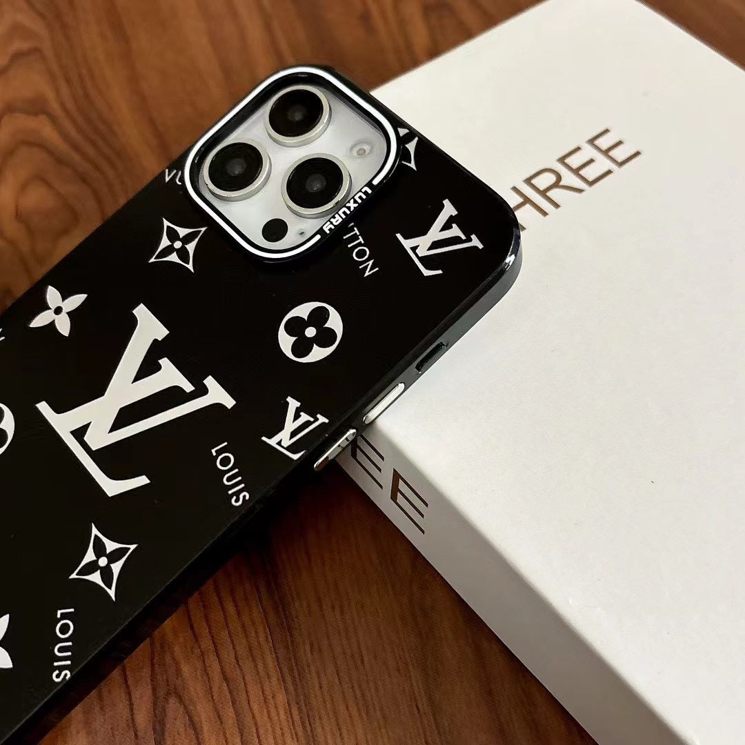 Custodia per telefono in rilievo nera alla moda per iPhone