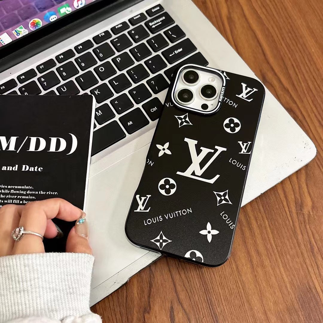 Custodia per telefono in rilievo nera alla moda per iPhone