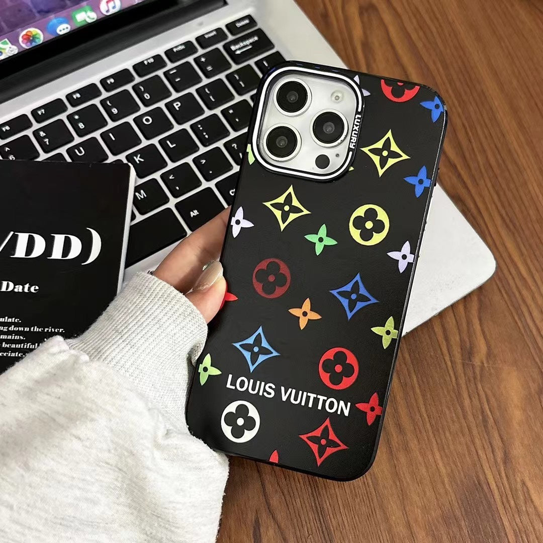 Custodia per telefono in rilievo nera alla moda per iPhone