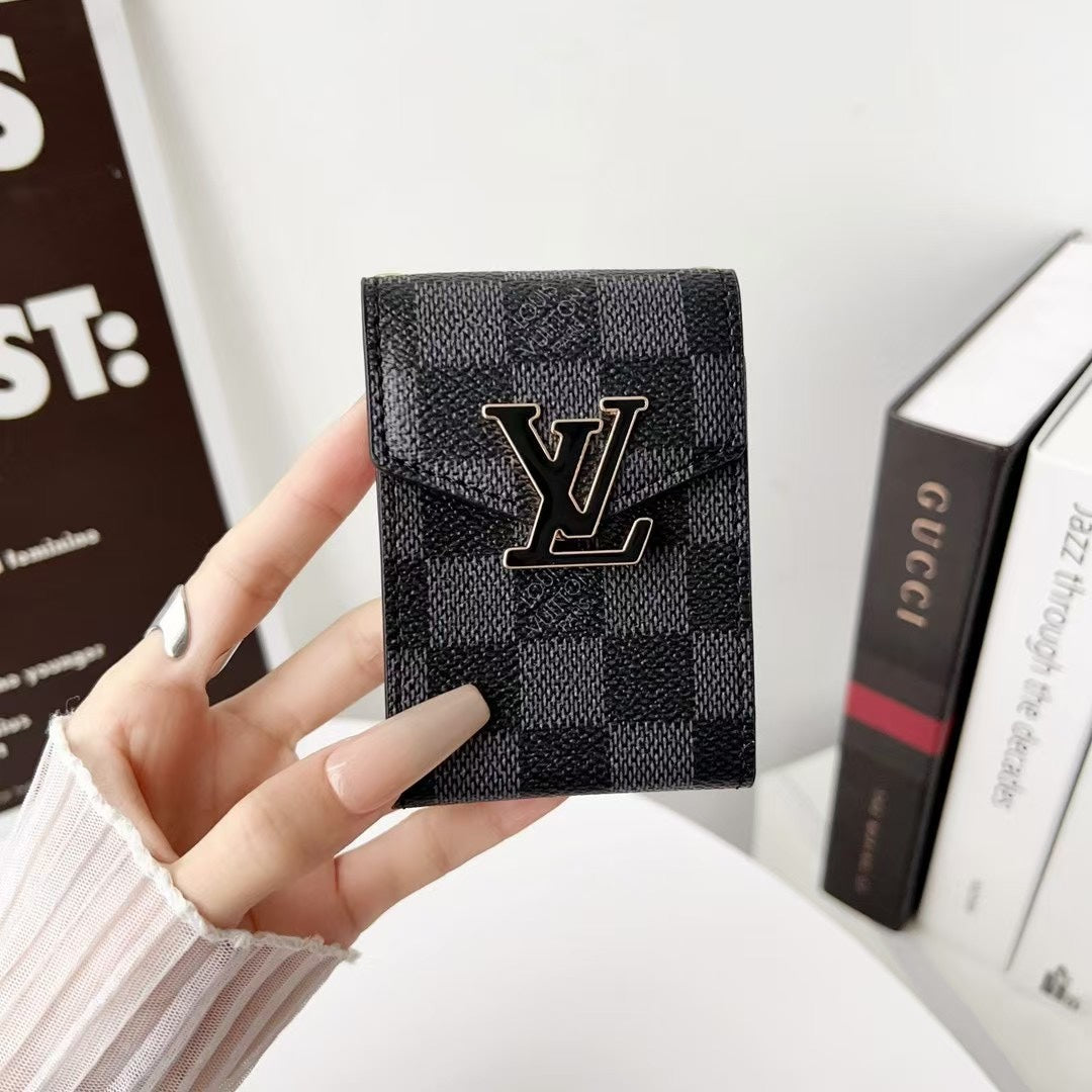 Porta carte multi-slot con logo in metallo a fisarmonica