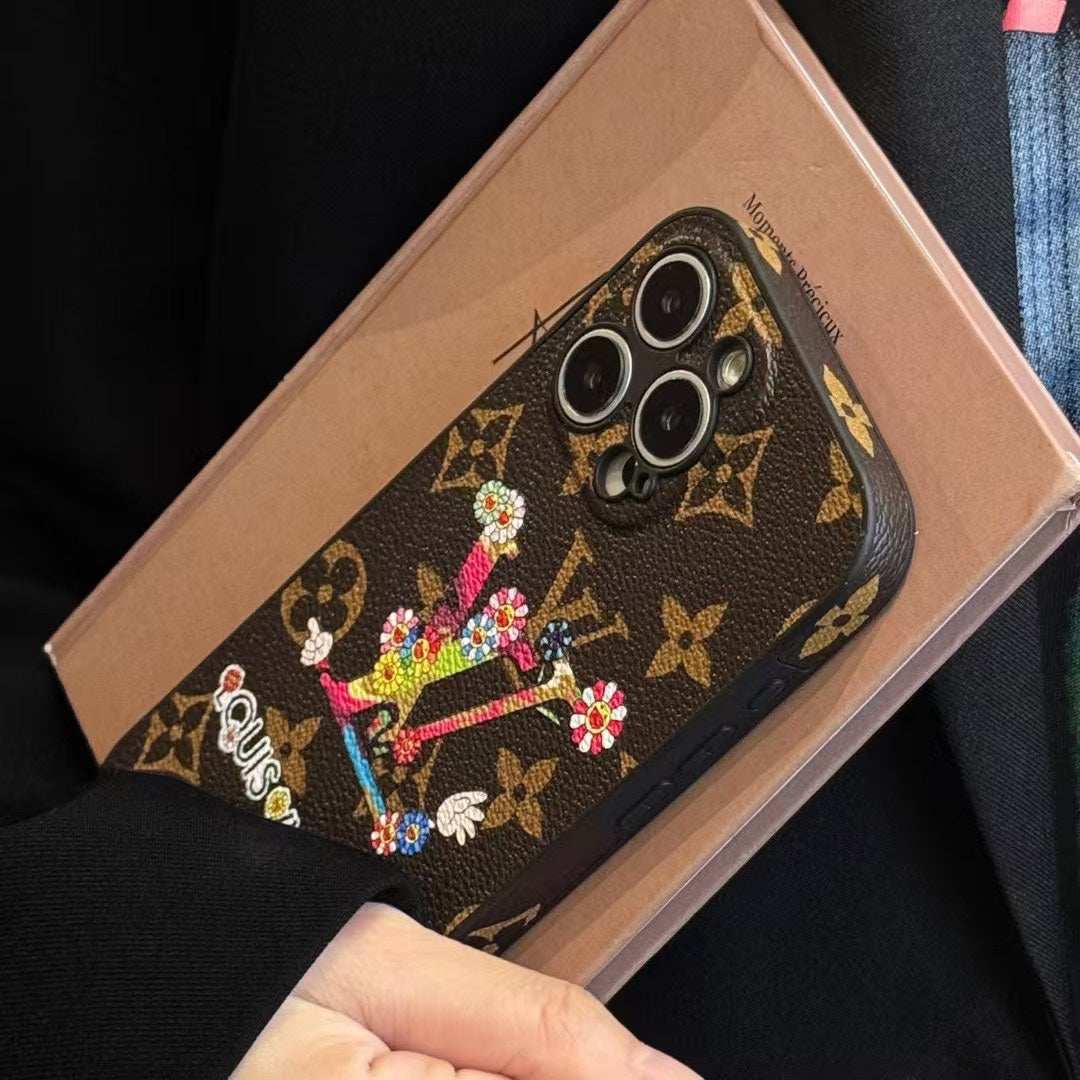 Custodia per iPhone con motivo a girasole in rilievo