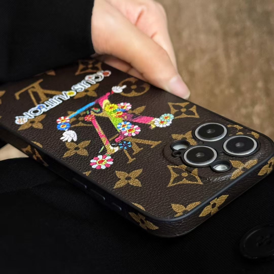 Custodia per iPhone con motivo a girasole in rilievo
