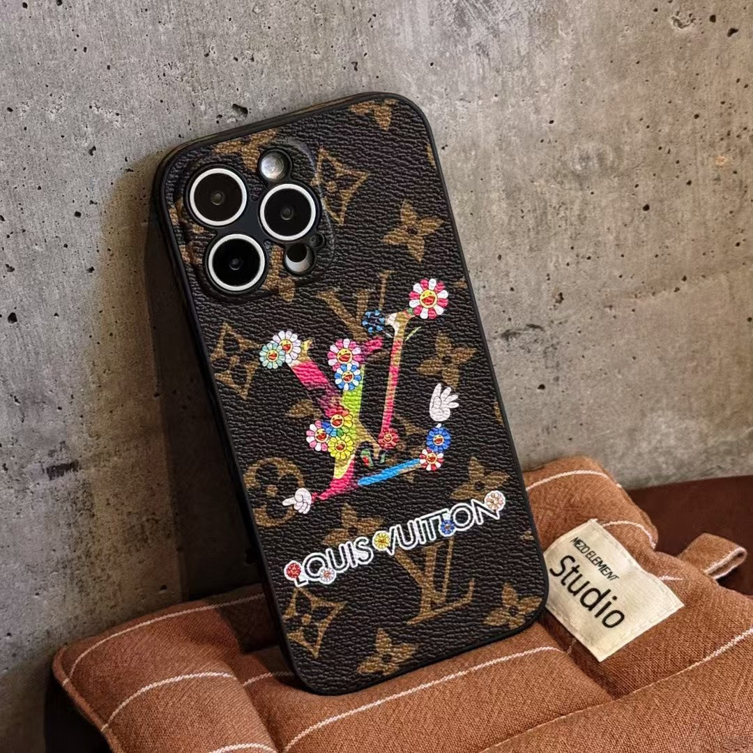 Custodia per iPhone con motivo a girasole in rilievo