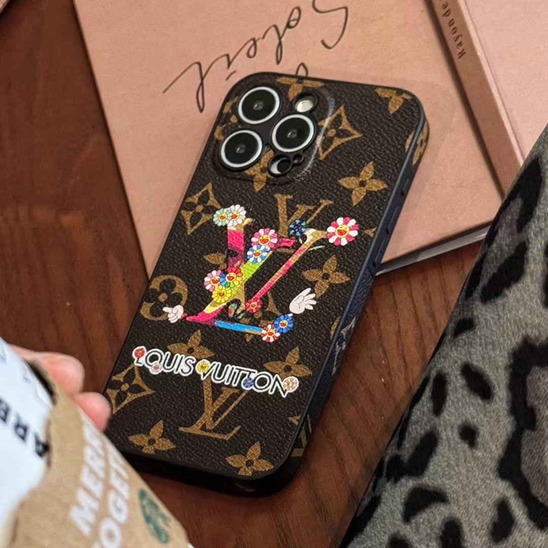 Custodia per iPhone con motivo a girasole in rilievo