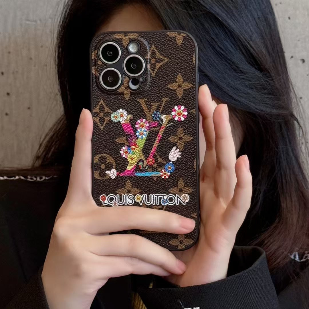 Custodia per iPhone con motivo a girasole in rilievo