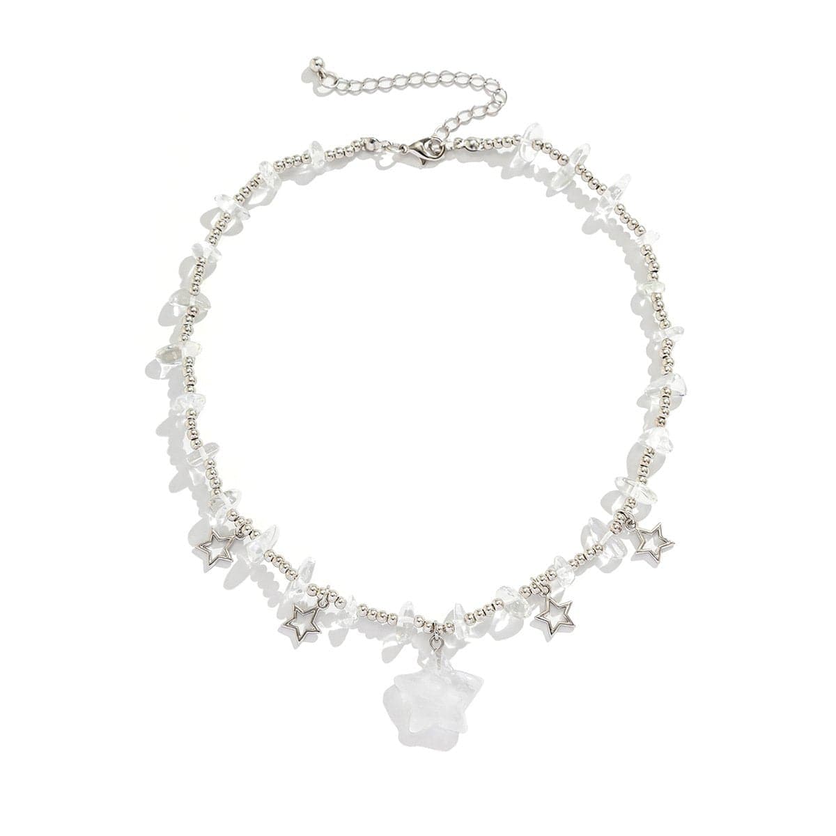 Collana girocollo con perline di pietra a stella