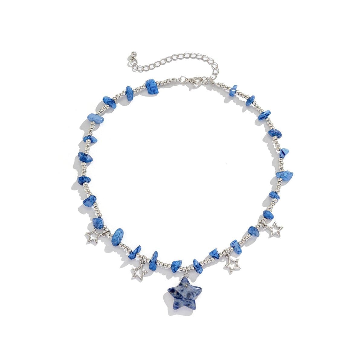 Collana girocollo con perline di pietra a stella