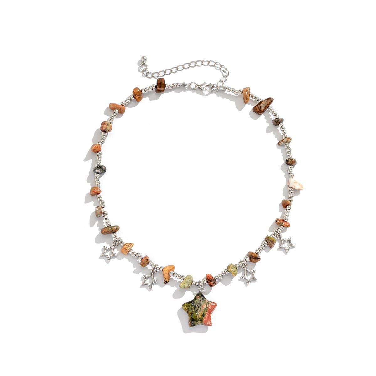 Collana girocollo con perline di pietra a stella