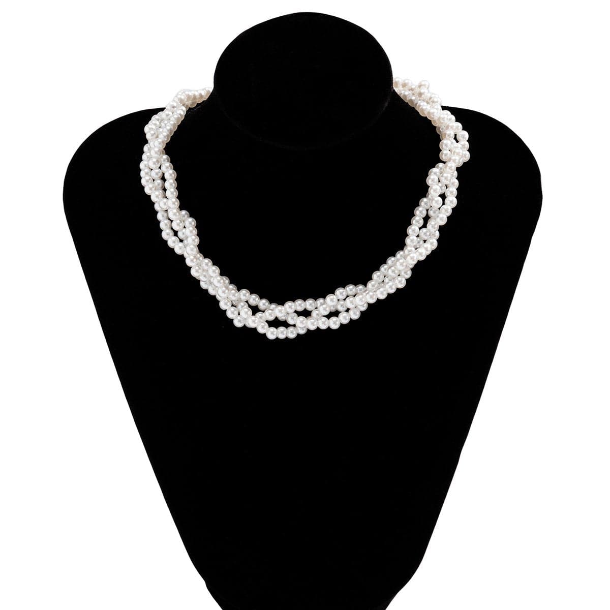 Collana girocollo con perle annodate
