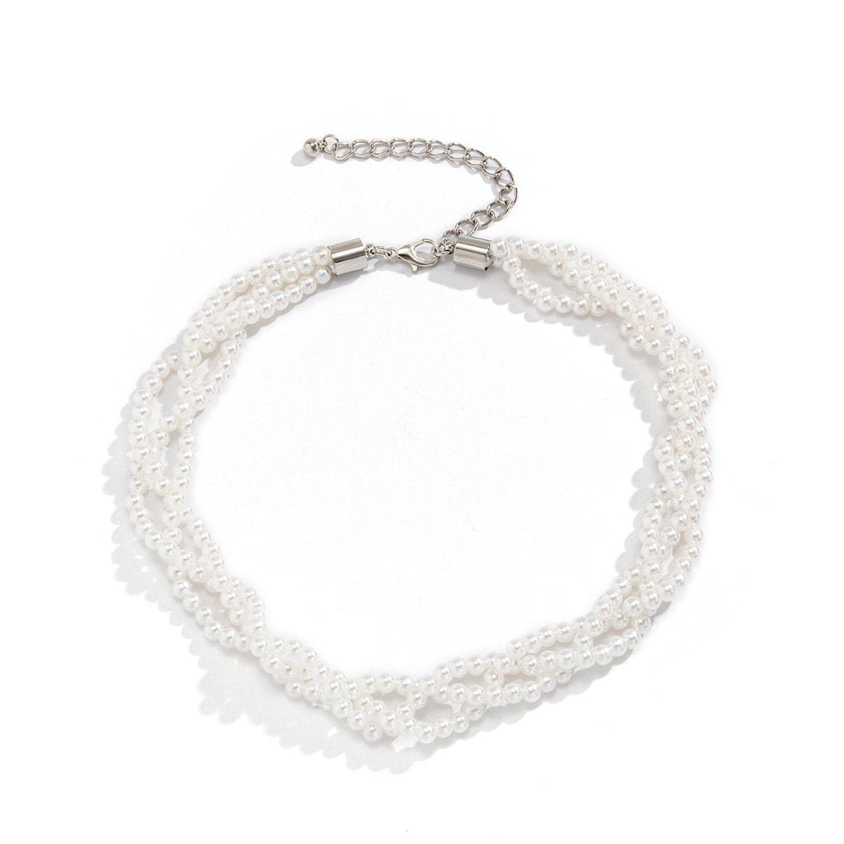 Collana girocollo con perle annodate