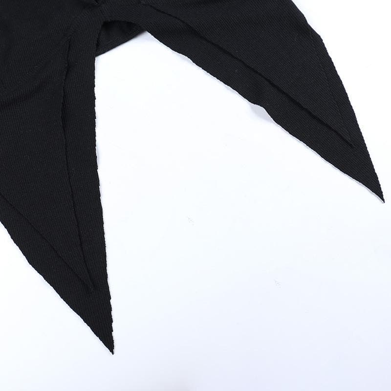 Top corto con scollo all'americana, spacco sulla schiena e coulisse a coste