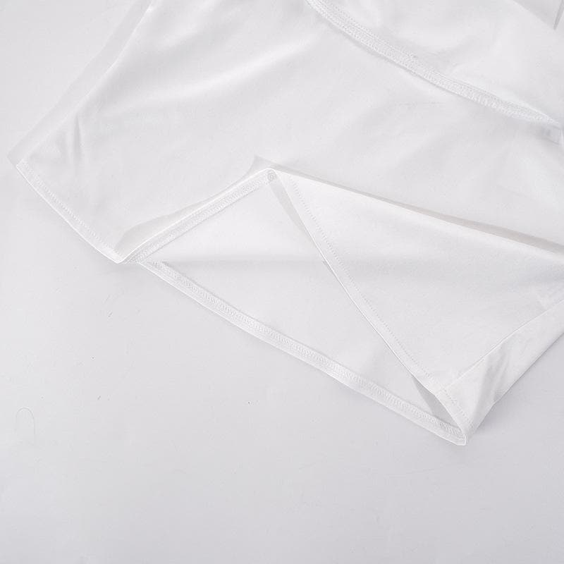 Top in due pezzi con fiocco, senza maniche e schiena scoperta in pizzo
